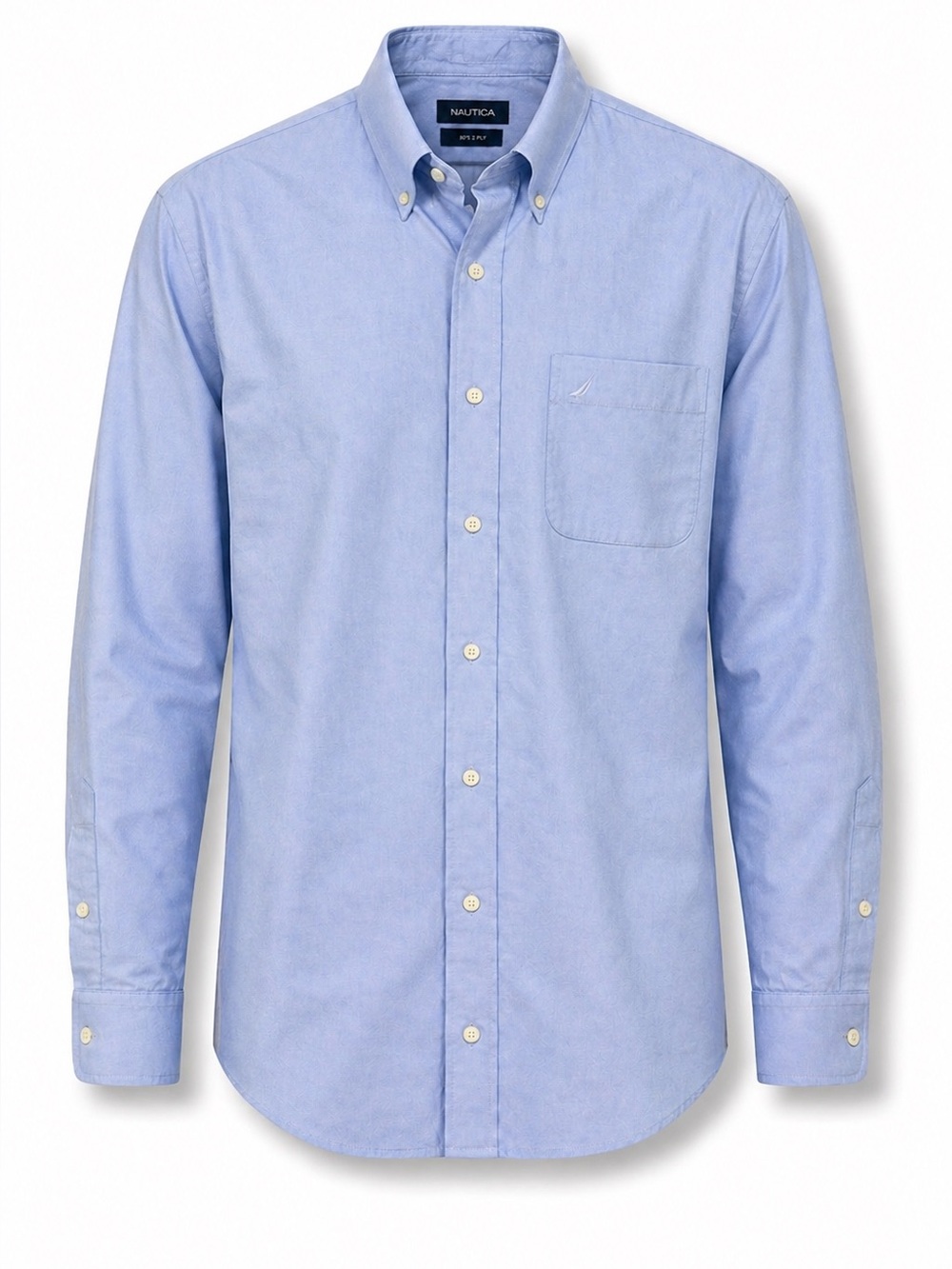 Nautica Men’s 16.5 Light Blue Oxford Button Down Long Sleeve Shirt